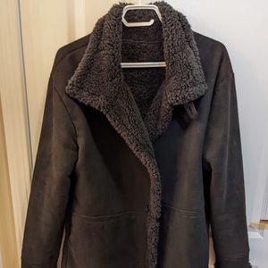 Faux Men’s Winter Coat in Black